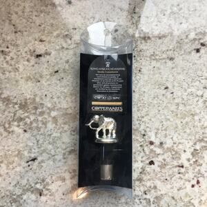 Copperwares Elephant Wine Stopper Cork Africa Martha Stewart Silver NIB